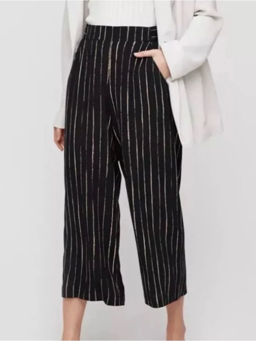 Wilfred Faun Striped Wide Leg Pants Medium